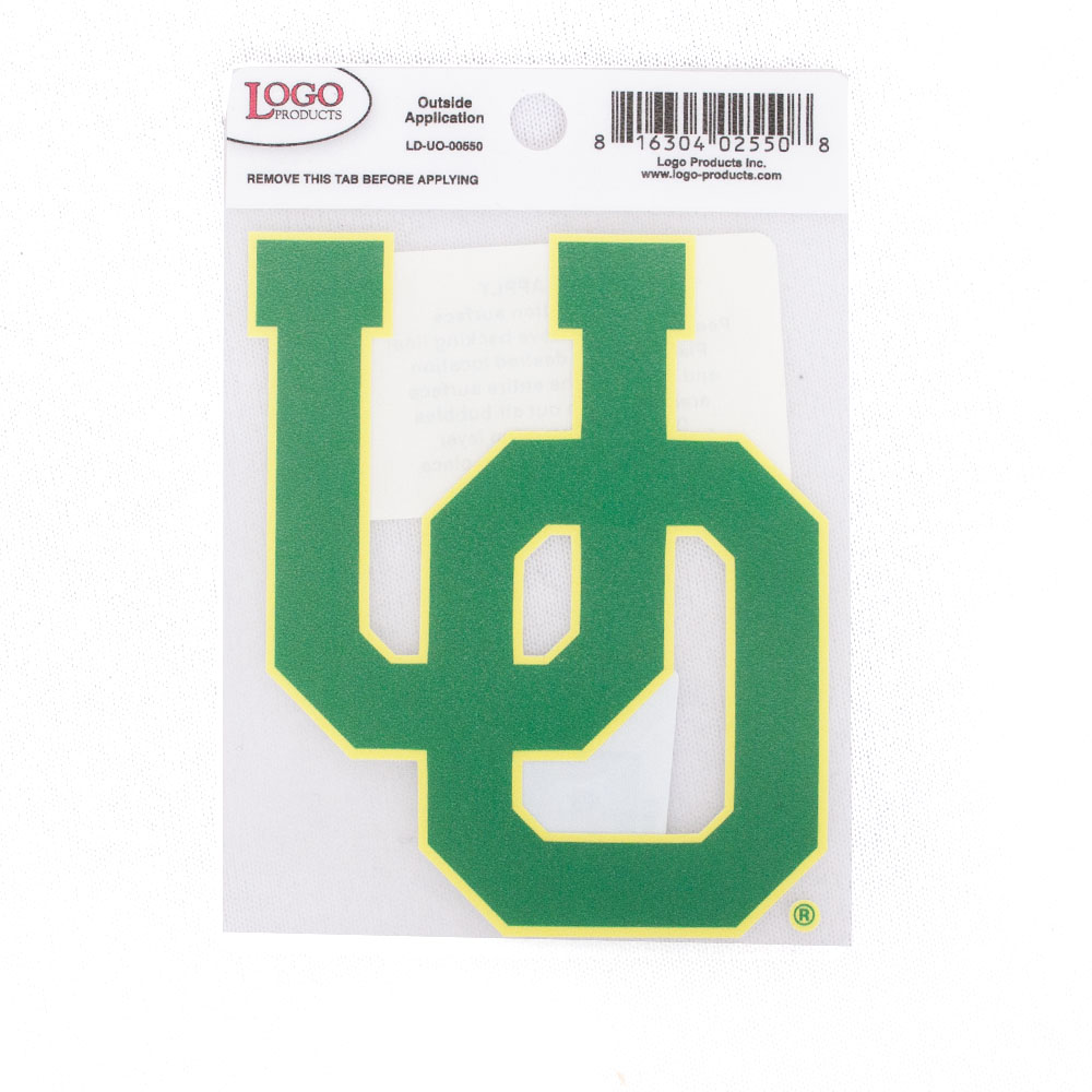 Interlocking UO, Green, Decal - Outside Application, Home & Auto, 4", Logo Product, Outline, Vinyl, 863917